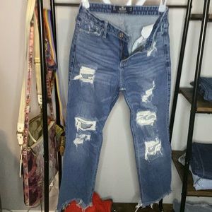 Hollister hi rise crop slim straight